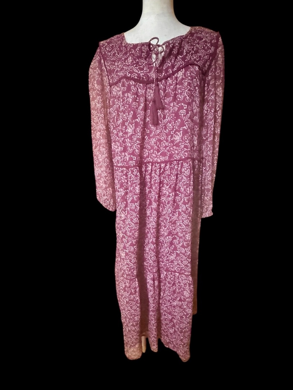 Lucky Brand Mauve Floral Midi Dress
